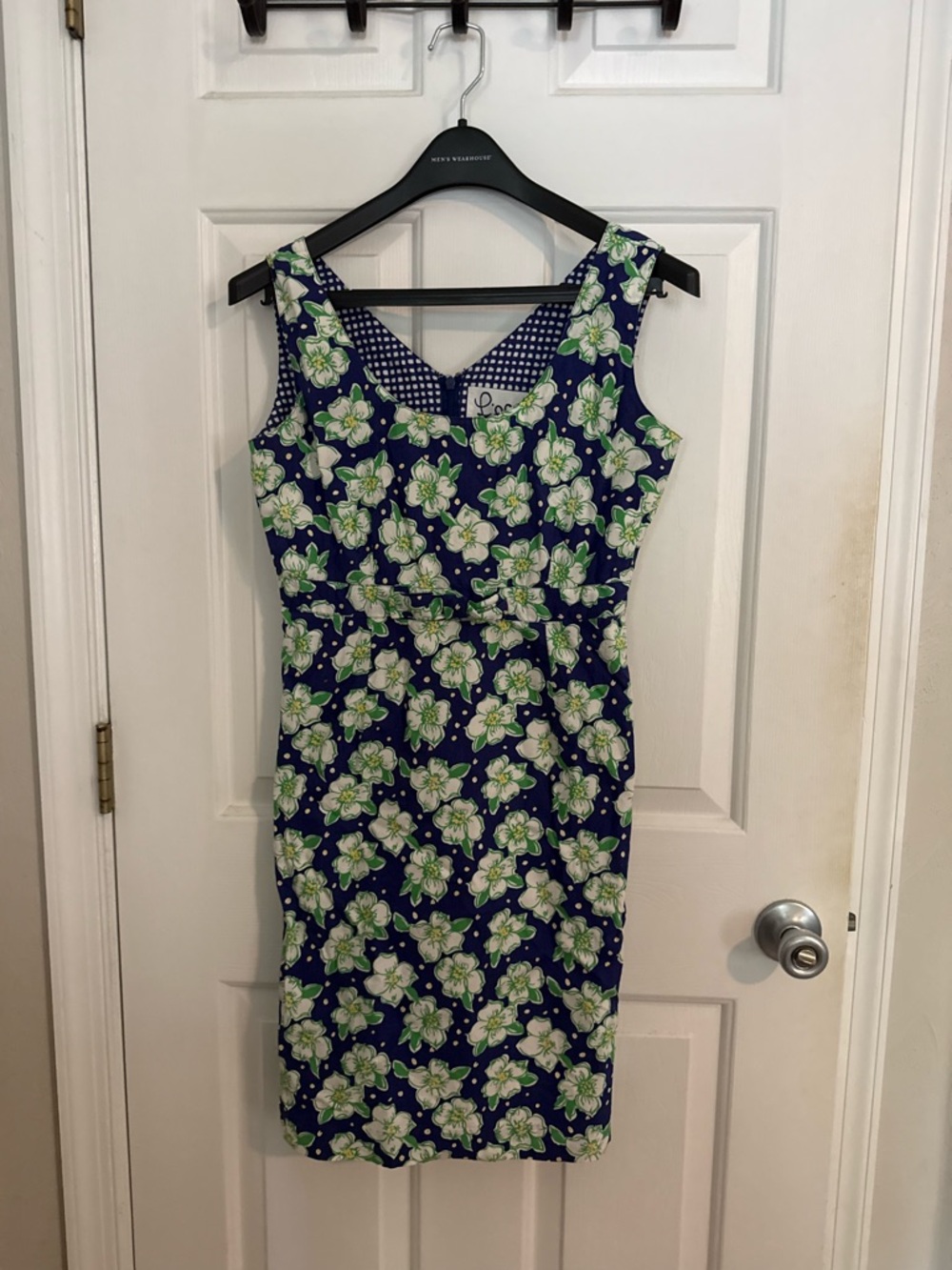 Vintage Navy Floral Sheath Lilly Dress